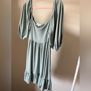 Jessica Simpson Ribbed Knit Puff Sleeve Dress